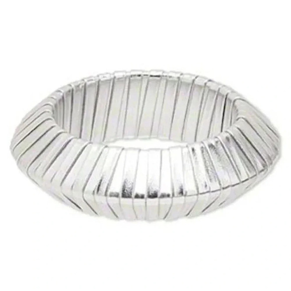 Shagadelic Mod 60s Jetsons Style Silver Bracelet - Picture 1 of 2